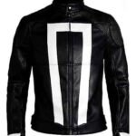 Chicago Mens Biker Black Faux Leather Jacket