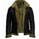 Original Mens Leather Bomber Jacket With Fur Collar