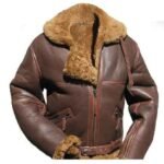 B3 Brown Lambskin Leather Bomber Jacket