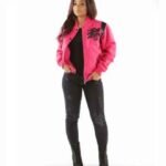 Pelle Pelle Brooklyn Tribute World Famous Pink Wool Varsity Jacket